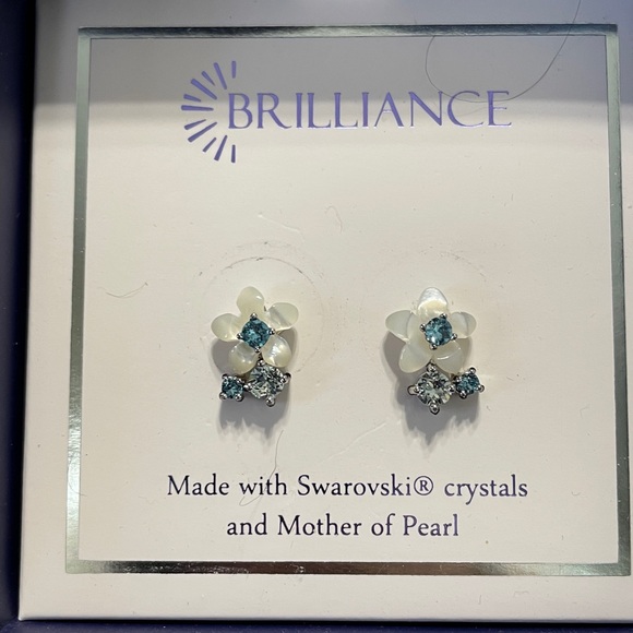 Brilliance Fine Jewelry Other - 70% off!!!  Children’s Blue and Silver Floral Earrings